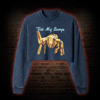 Fist My Bump Washed Cropped Sweatshirts