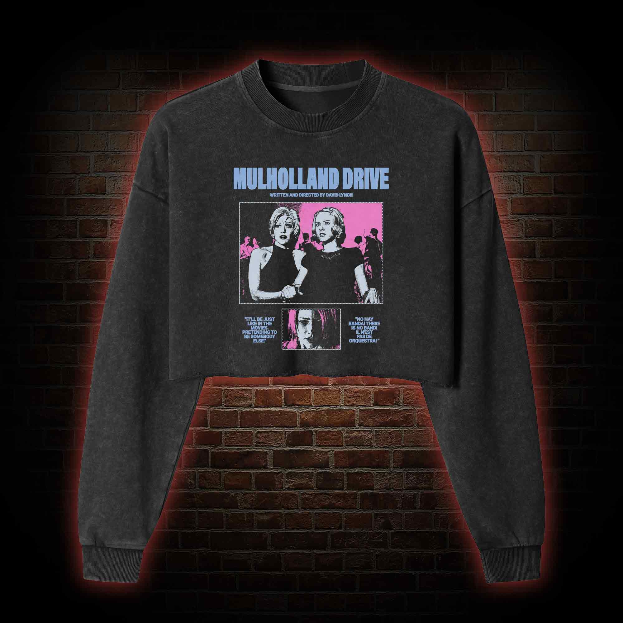 Pretending to be Somebody Else Washed Cropped Sweatshirts