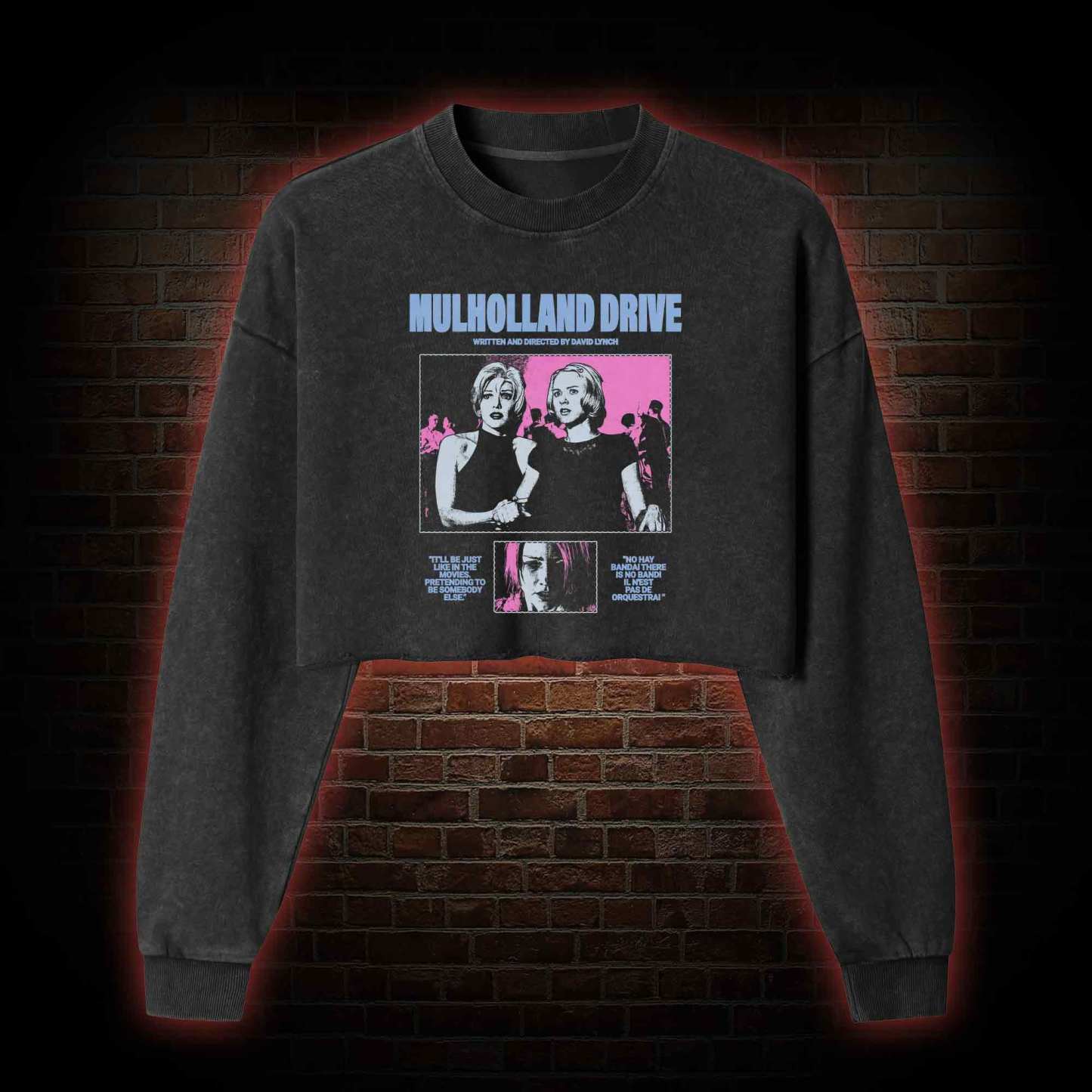 Pretending to be Somebody Else Washed Cropped Sweatshirts