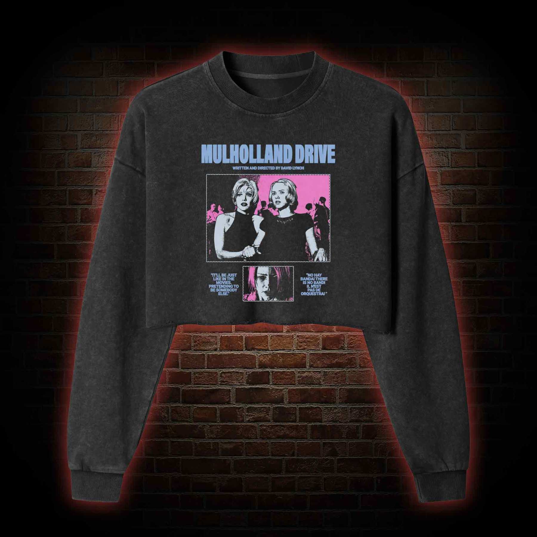 Pretending to be Somebody Else Washed Cropped Sweatshirts
