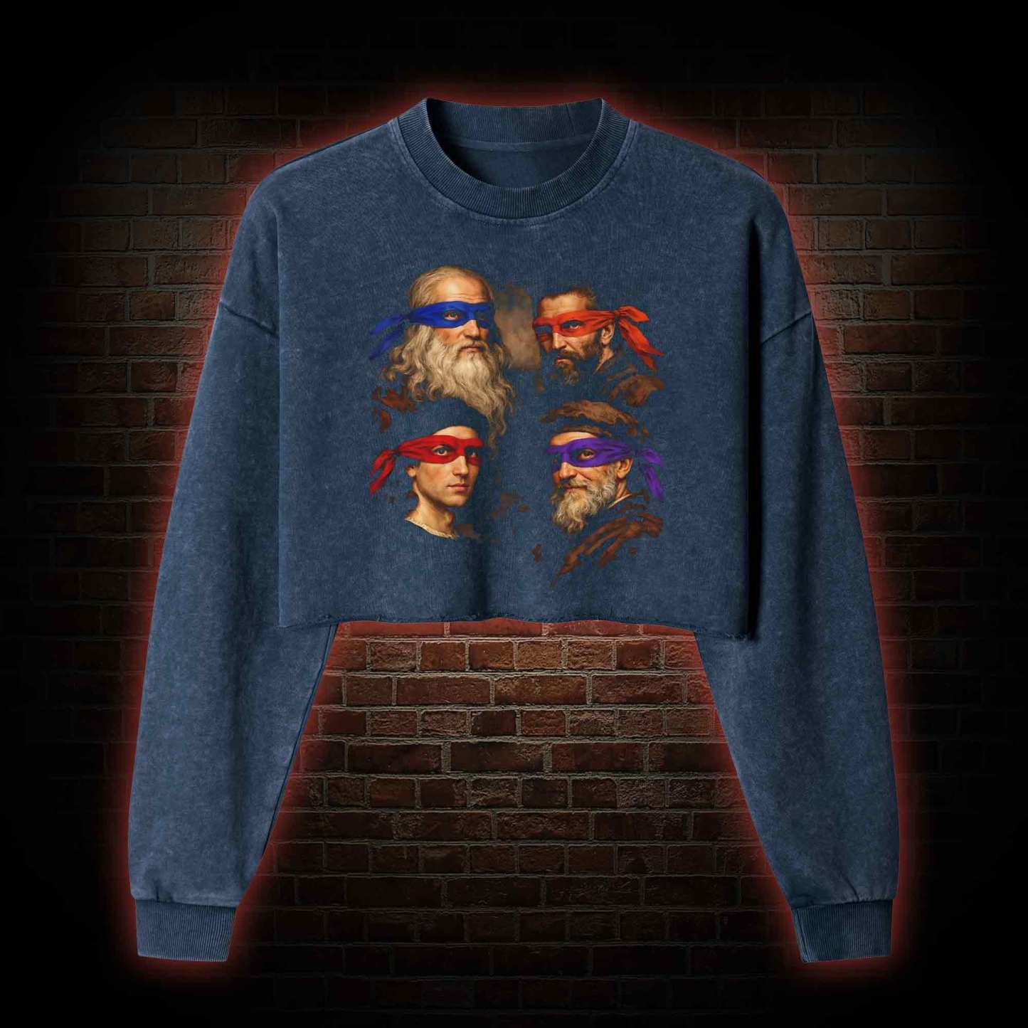 Masters of Art by day Washed Cropped Sweatshirts