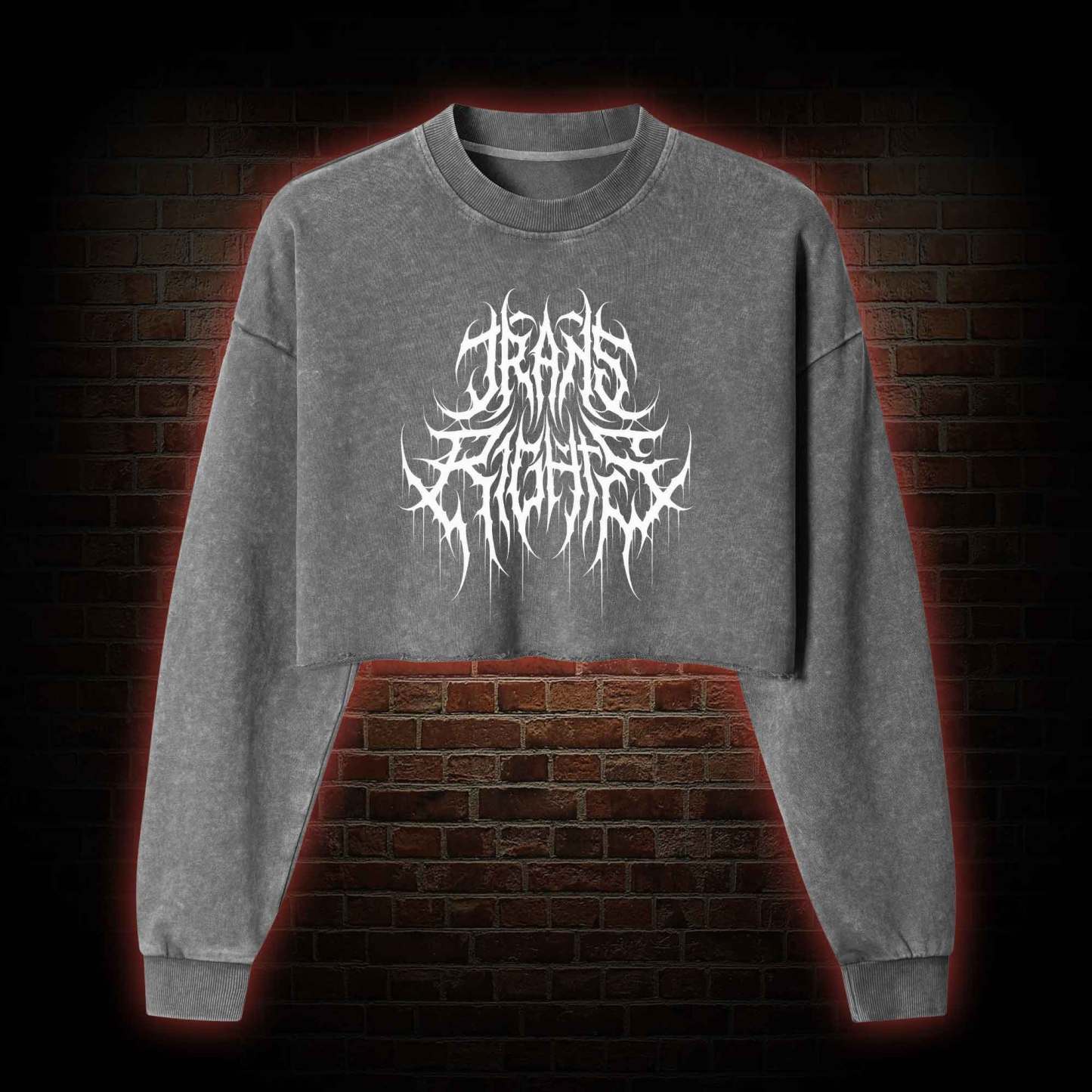 Trans Rights Washed Cropped Sweatshirts
