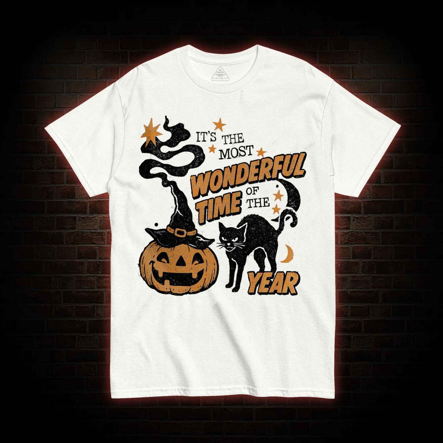 90s Vintage Halloween Spooky Black Cat T-shirt