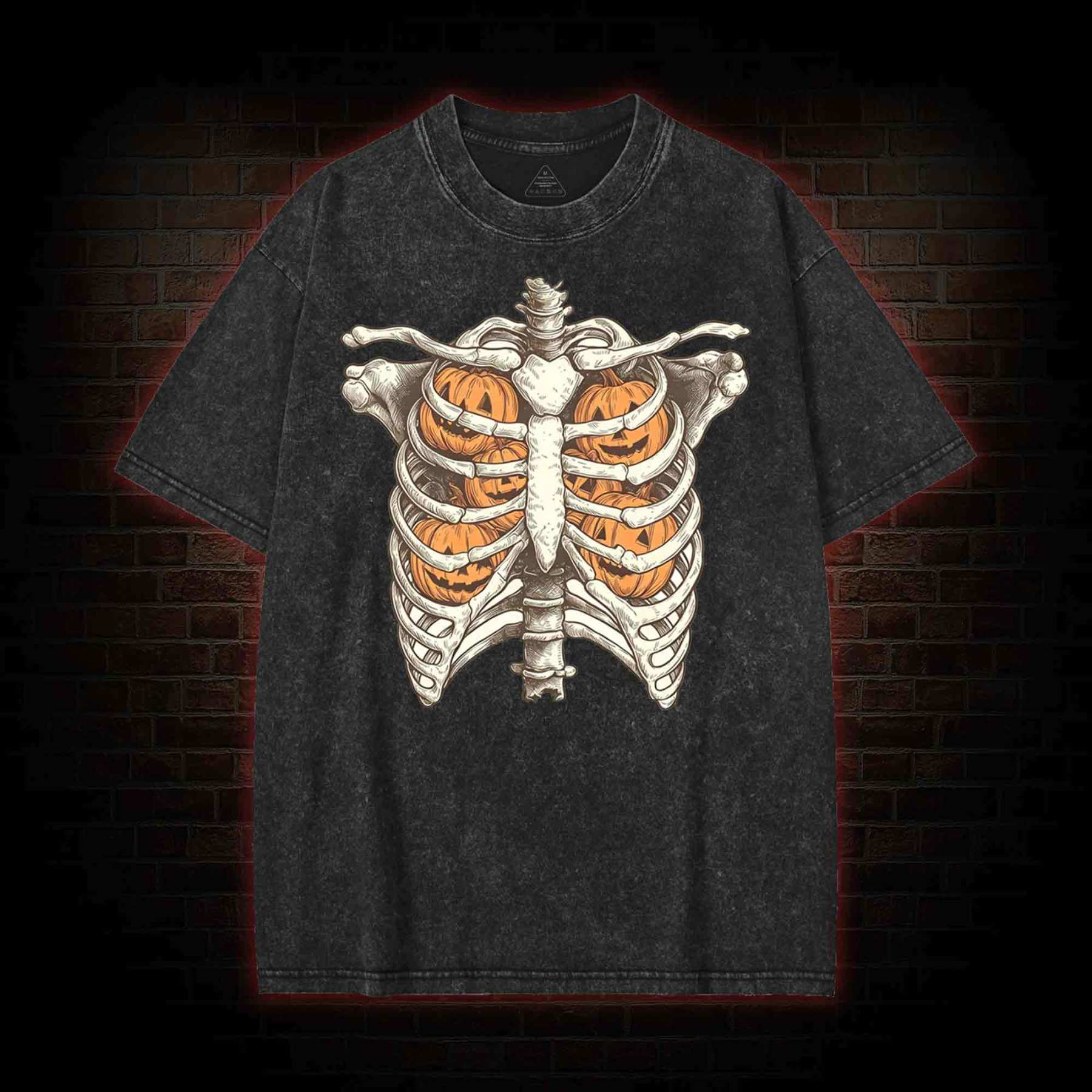 Halloween Retro Ghost Washed T-shirt