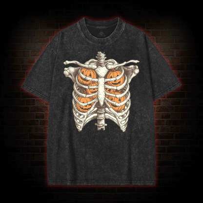 Halloween Retro Ghost Washed T-shirt