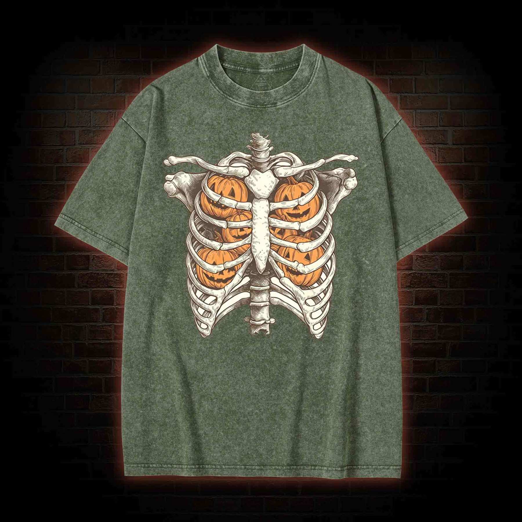 Halloween Retro Ghost Washed T-shirt