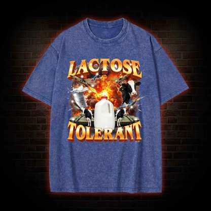 Lactose Tolerant Vintage Graphic Washed T-shirt