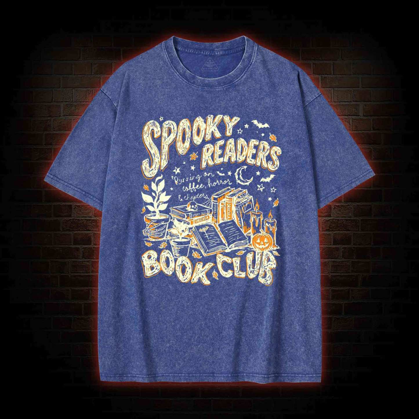 Spooky Readers Book Club Halloween Washed T-shirt