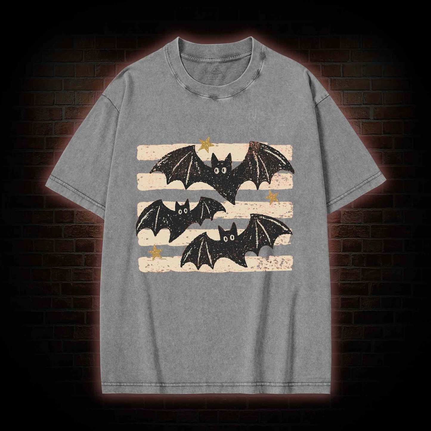 Vintage Bat Halloween Washed T-shirt