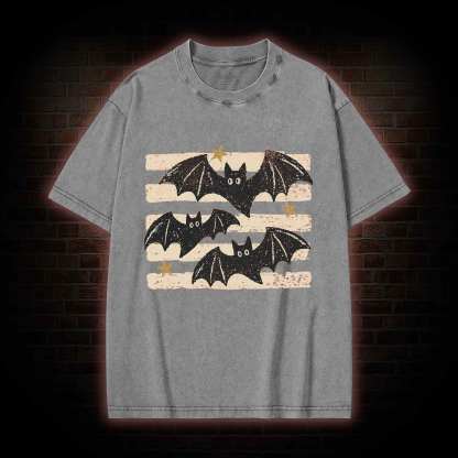 Vintage Bat Halloween Washed T-shirt