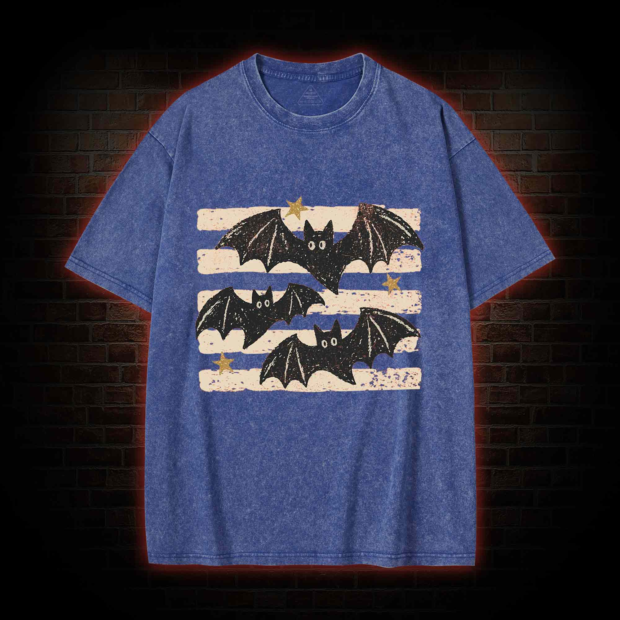 Vintage Bat Halloween Washed T-shirt