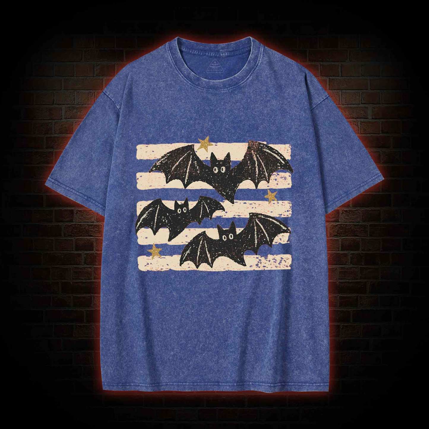 Vintage Bat Halloween Washed T-shirt