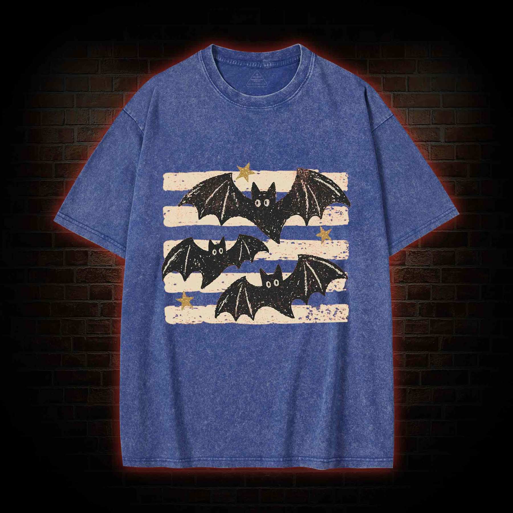 Vintage Bat Halloween Washed T-shirt