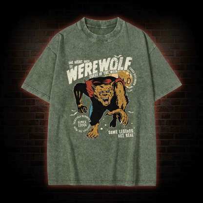 Vintage Halloween Werewolf Washed T-shirt