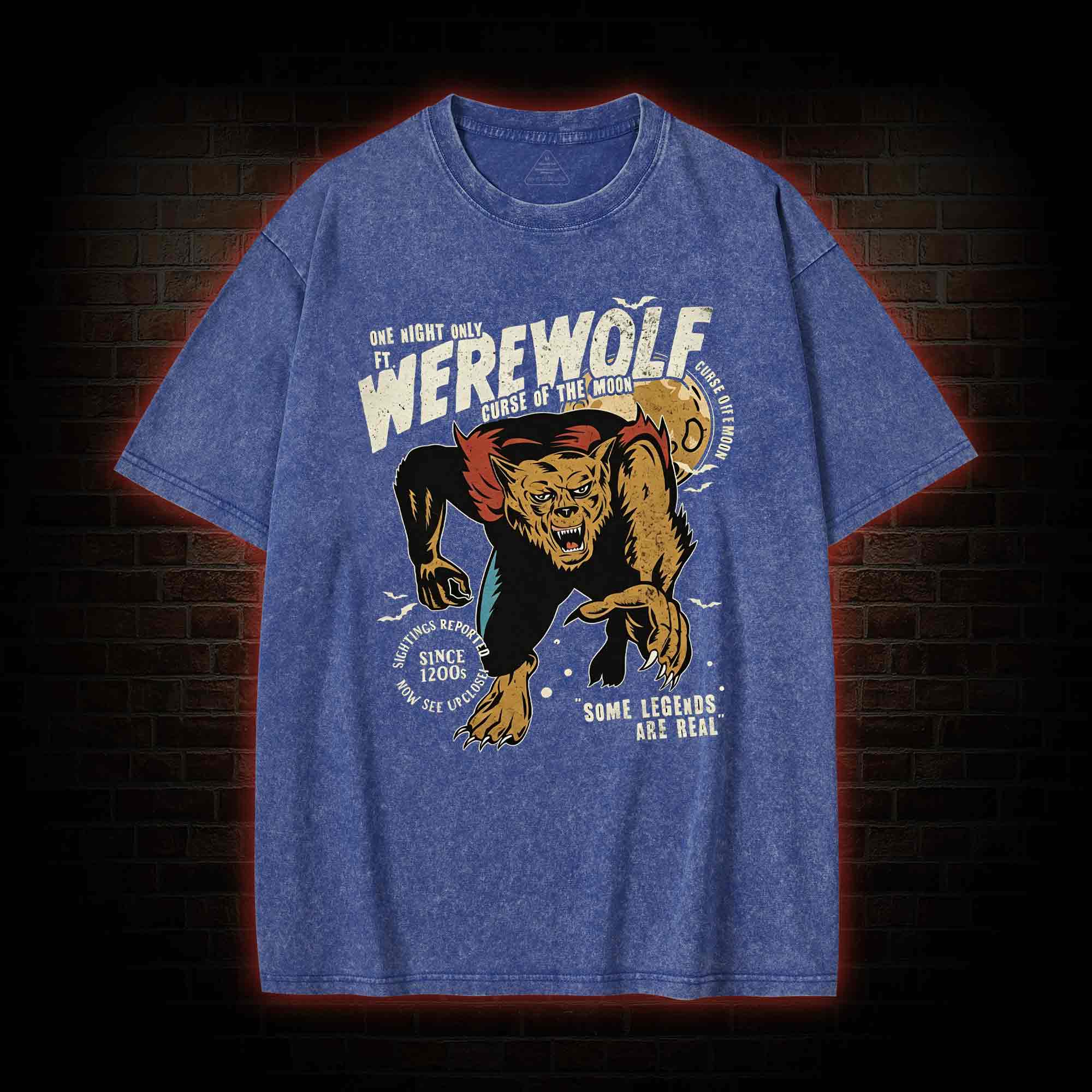 Vintage Halloween Werewolf Washed T-shirt