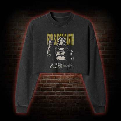  Democracy Washed Cropped Sweatshirts