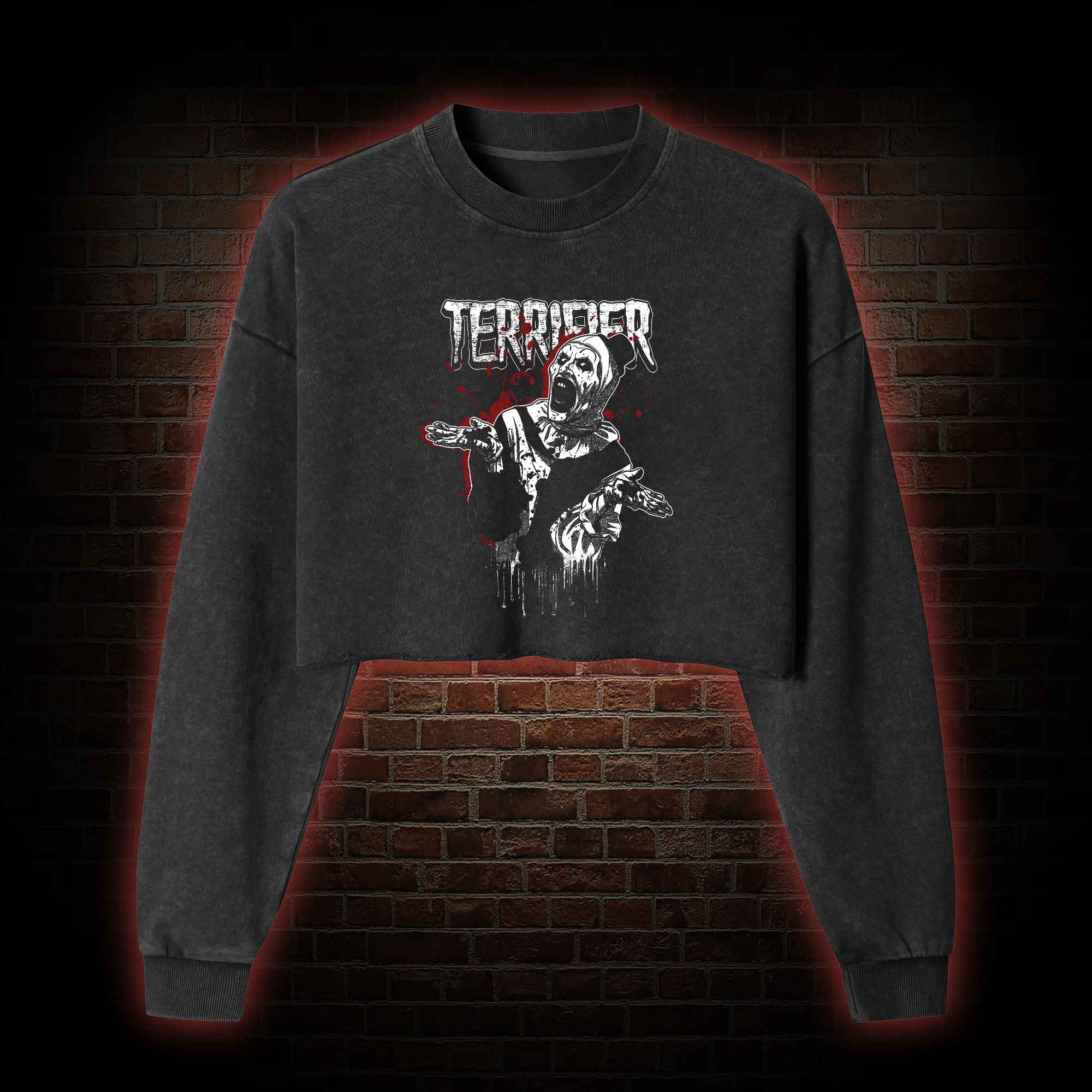 Art 16 Washed Cropped Sweatshirts