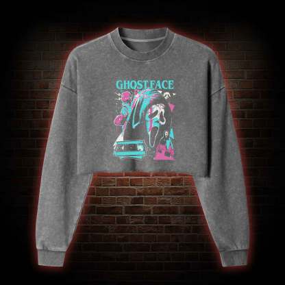 What's Your Favortie Scary Movie? Horror Washed Cropped Sweatshirts