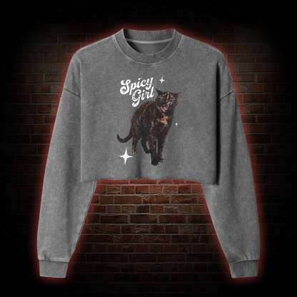 Spicy Girl Washed Cropped Sweatshirts