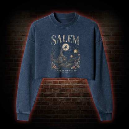 Salem Massachusetts Washed Cropped Sweatshirts