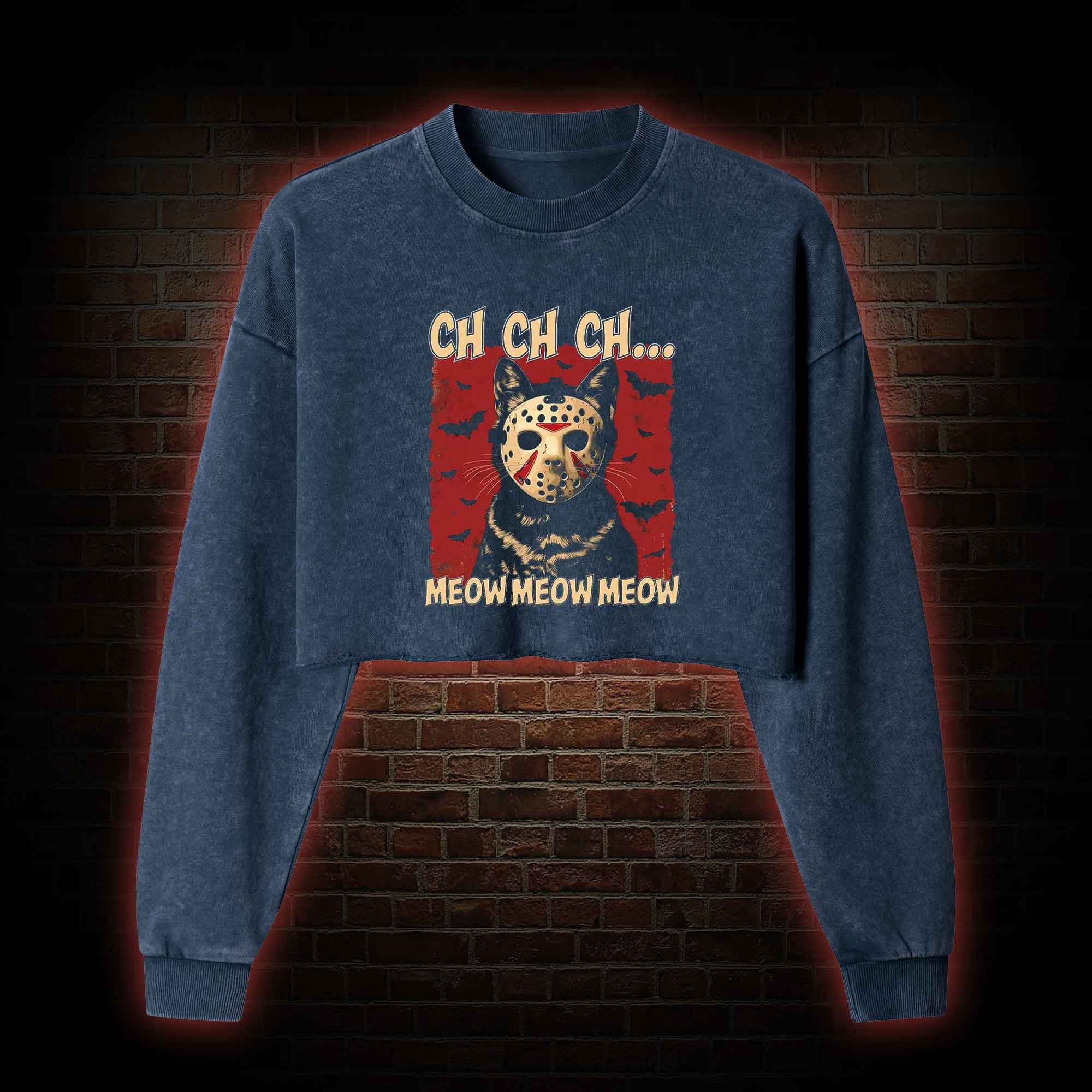 Ch Ch Ch Washed Cropped Sweatshirts
