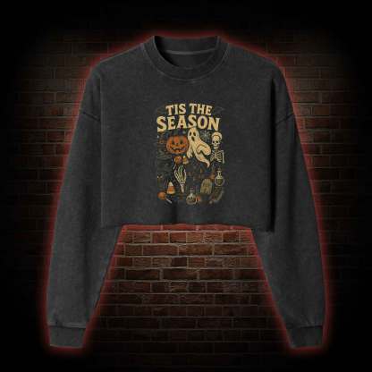 Tis the Season Washed Cropped Sweatshirts