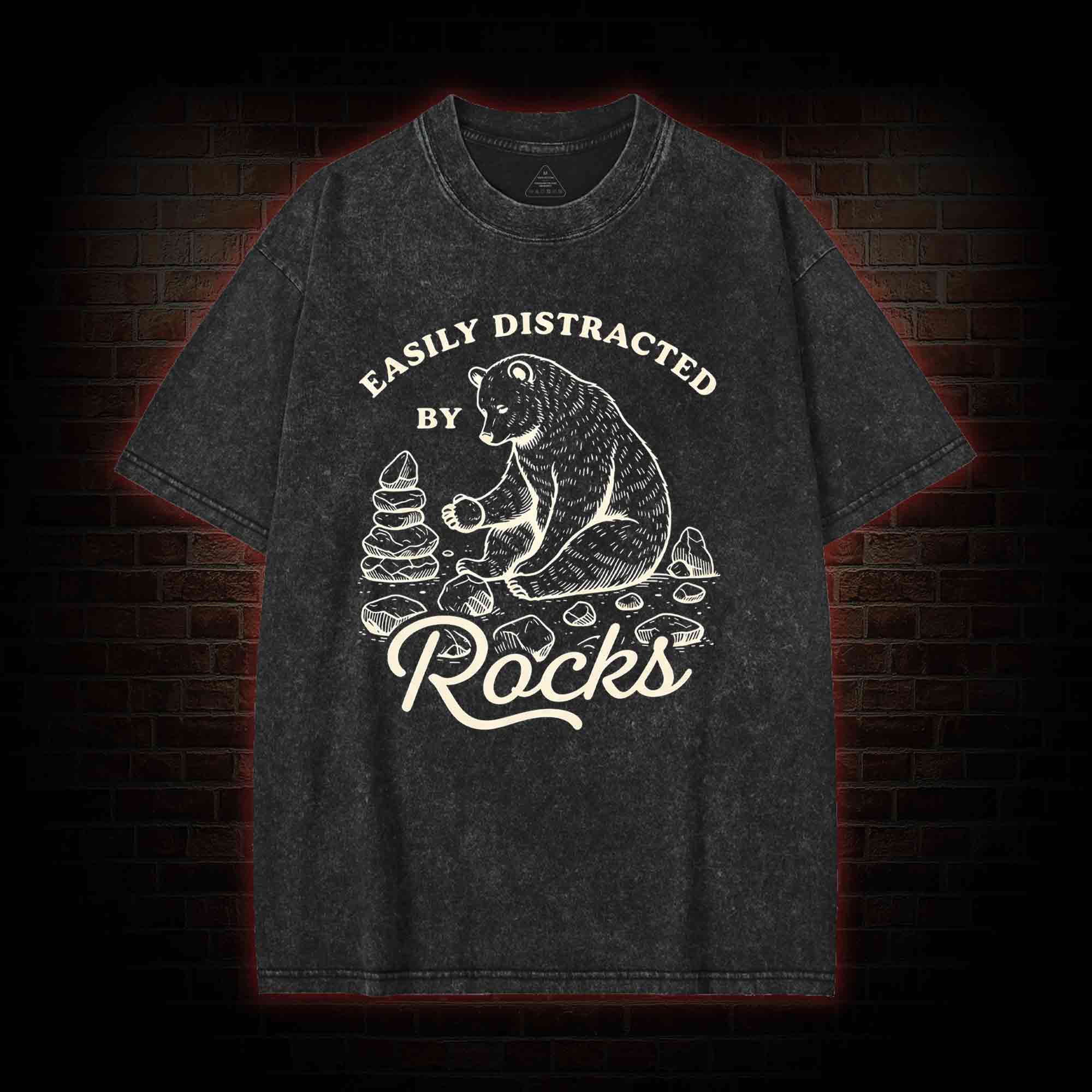 Easily Distracted By Rocks Washed T-shirt