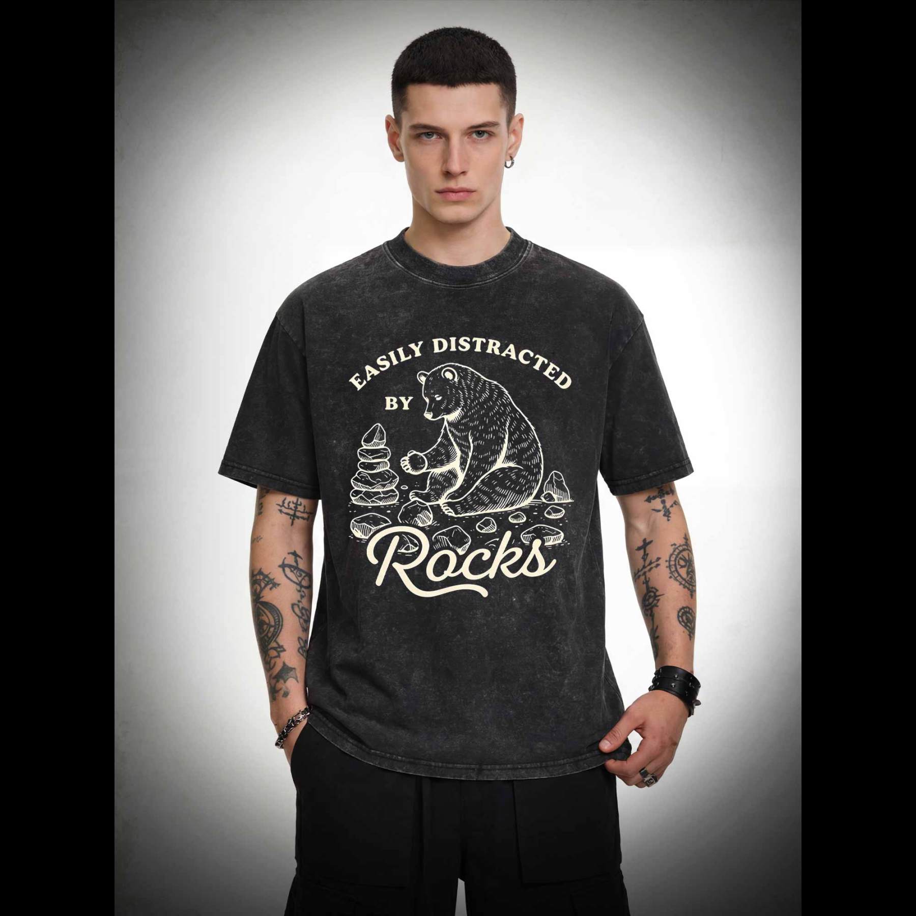 Easily Distracted By Rocks Washed T-shirt