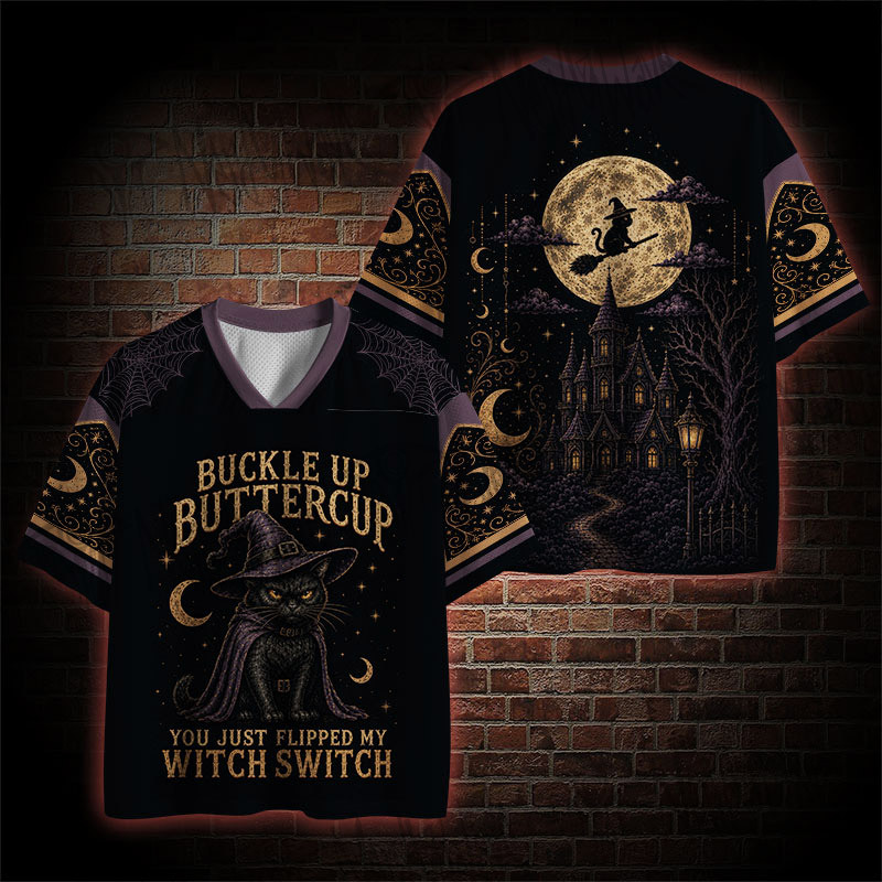 Buckle Up Buttercup Witch Mesh Jersey