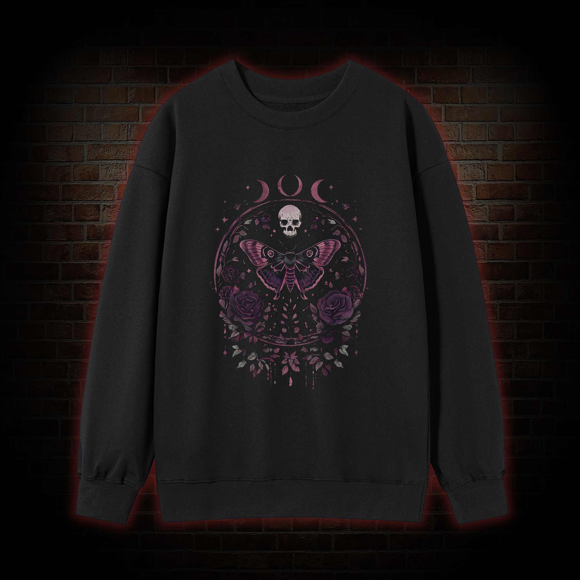 Floral Goth Moth Sweatshirt