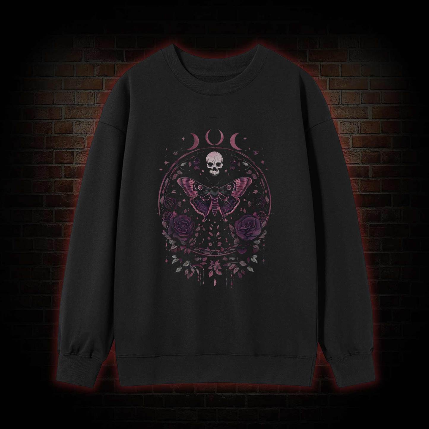 Floral Goth Moth Sweatshirt