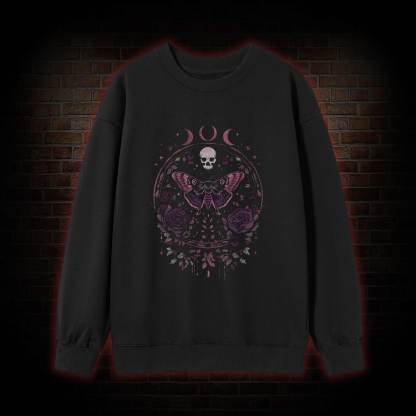 Floral Goth Moth Sweatshirt