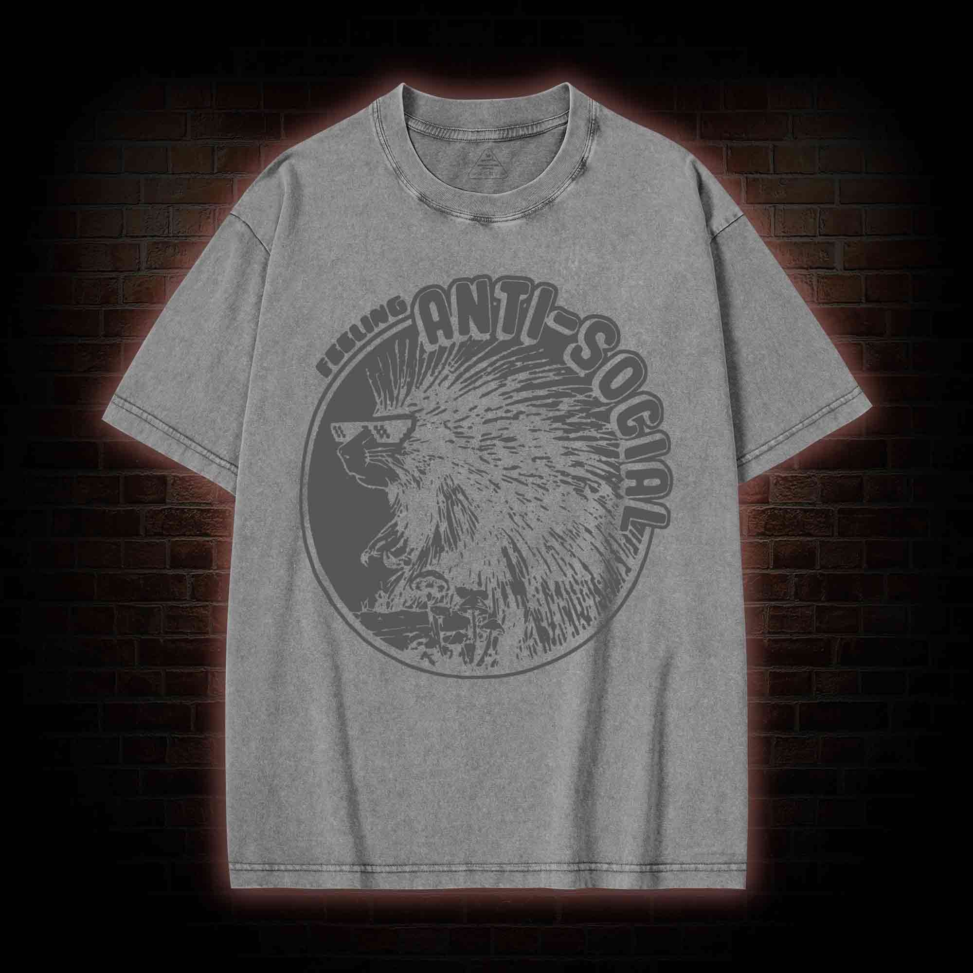 Feeling Anti-Social Washed T-shirt