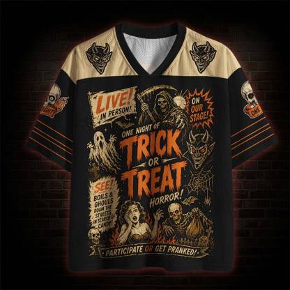 One Night Trick Or Treat Horror Mesh Jersey
