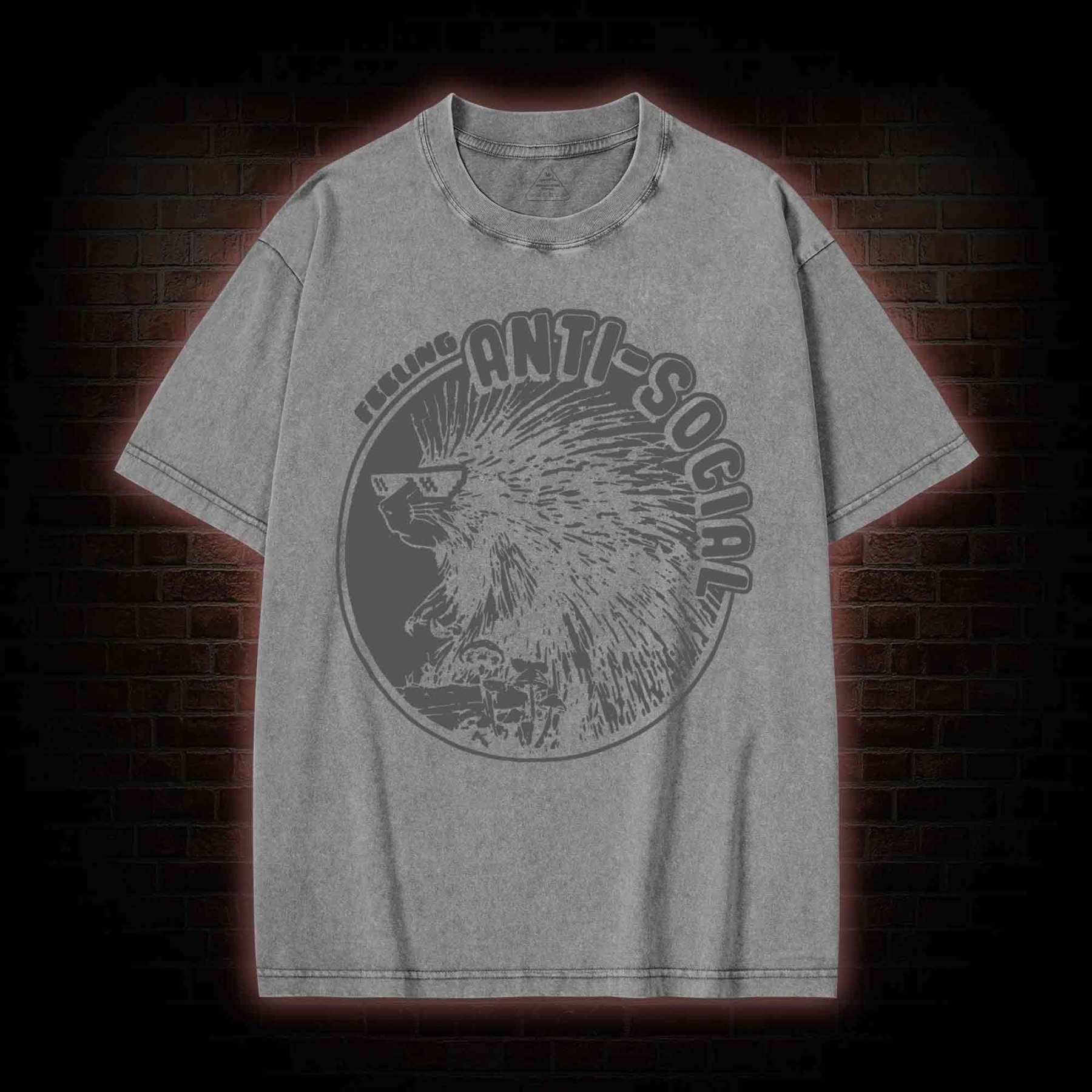 Feeling Anti-Social Washed T-shirt