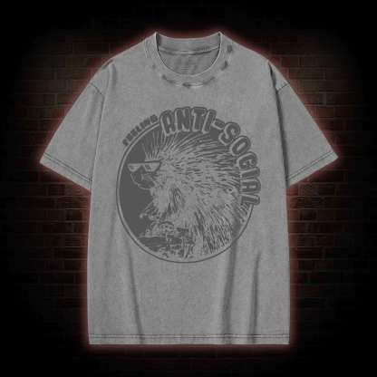 Feeling Anti-Social Washed T-shirt