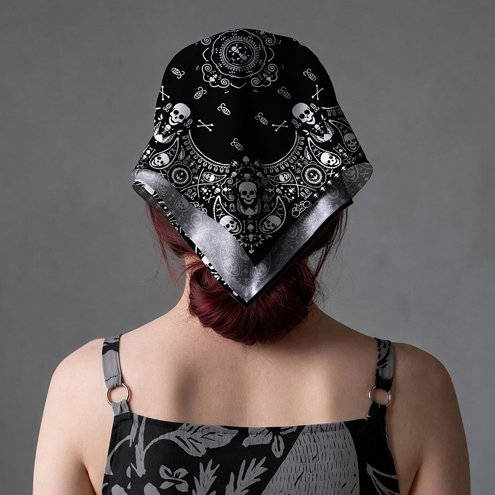 Skull Paisley Square Scarf