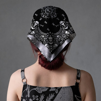 Skull Paisley Square Scarf
