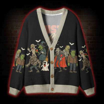 Dancing Monsters Cardigan Sweater