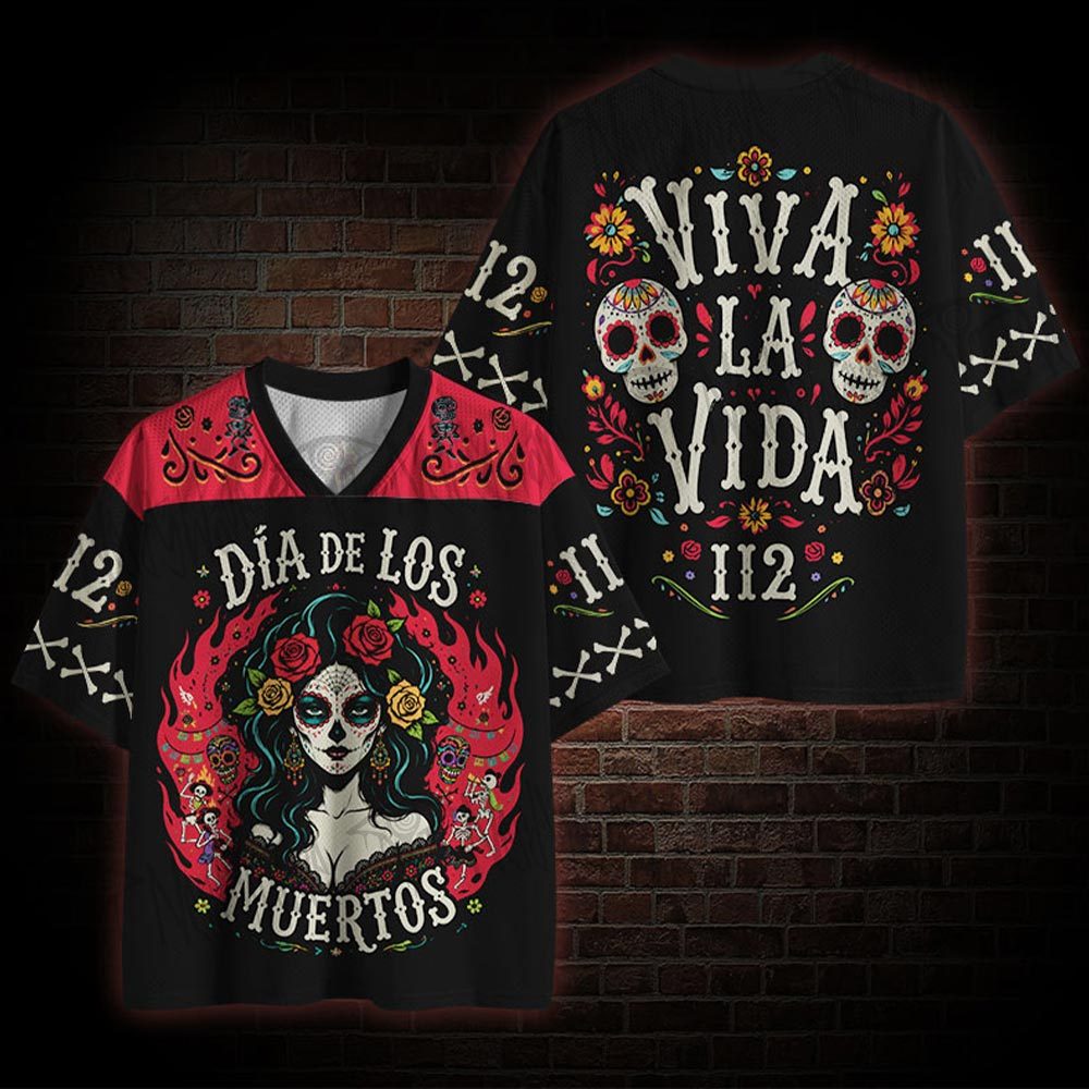 La Catrina Day Of The Dead Mesh Jersey