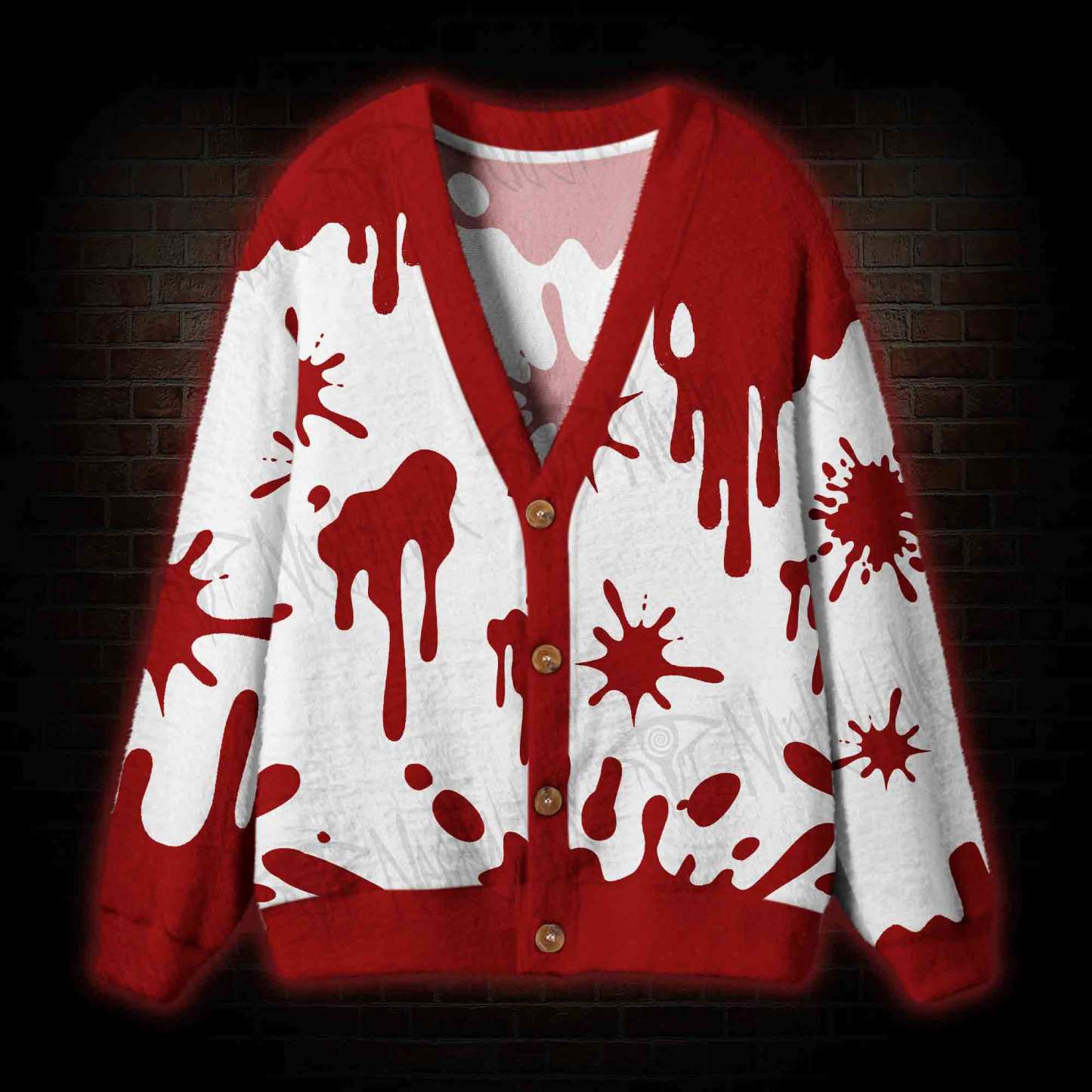 Blood-Splattered Cardigan Sweater