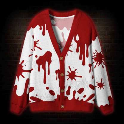 Blood-Splattered Cardigan Sweater