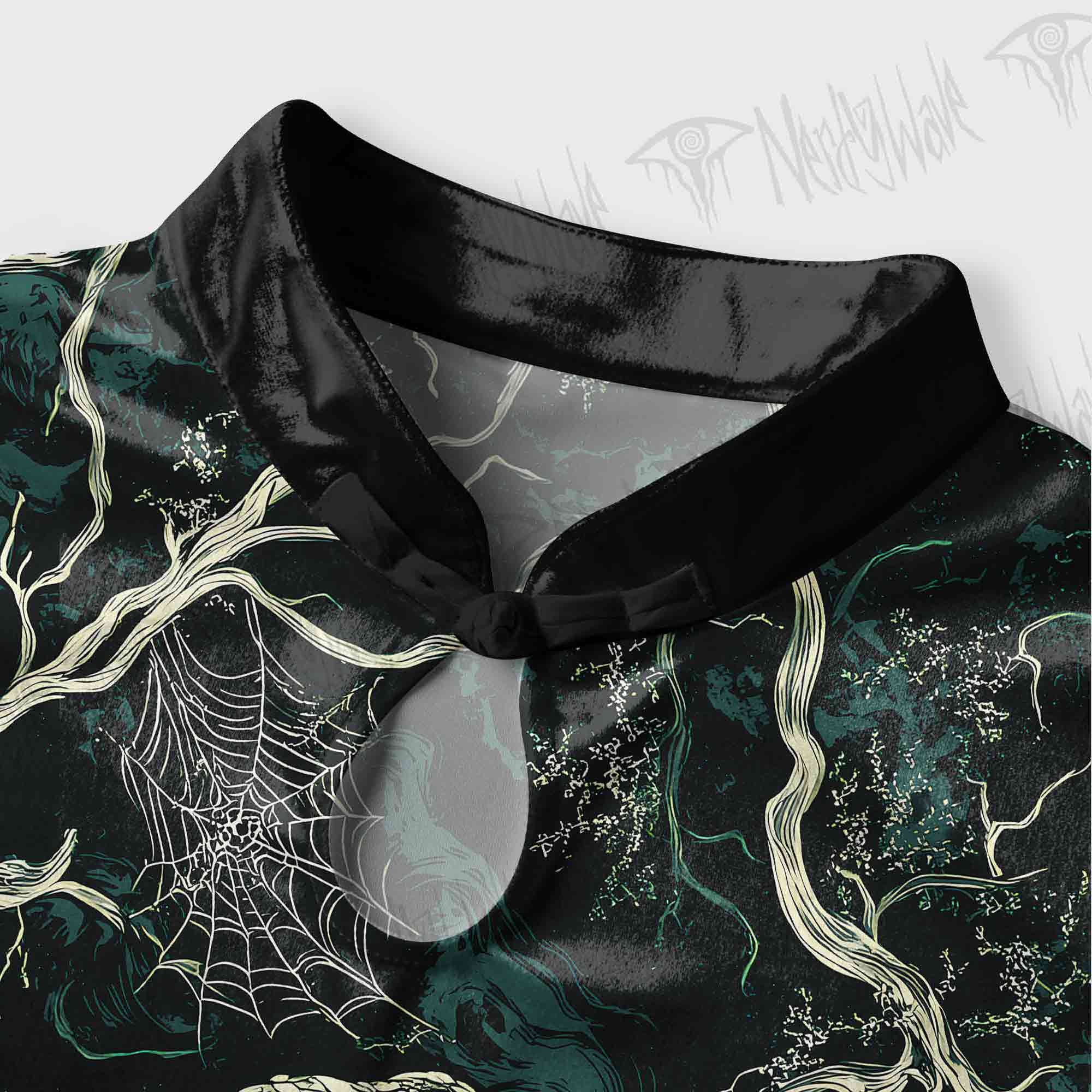 Mysterious Dark Forest Velvet Mini Dress
