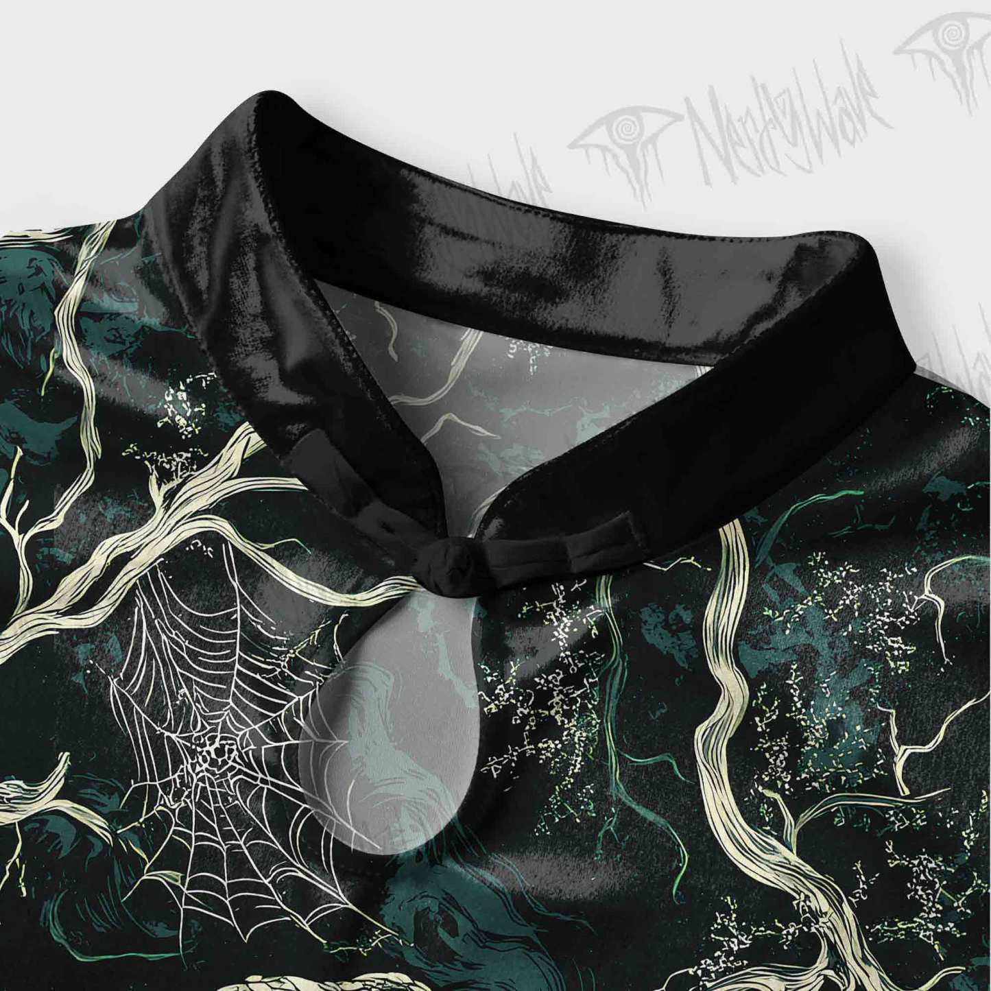 Mysterious Dark Forest Velvet Mini Dress
