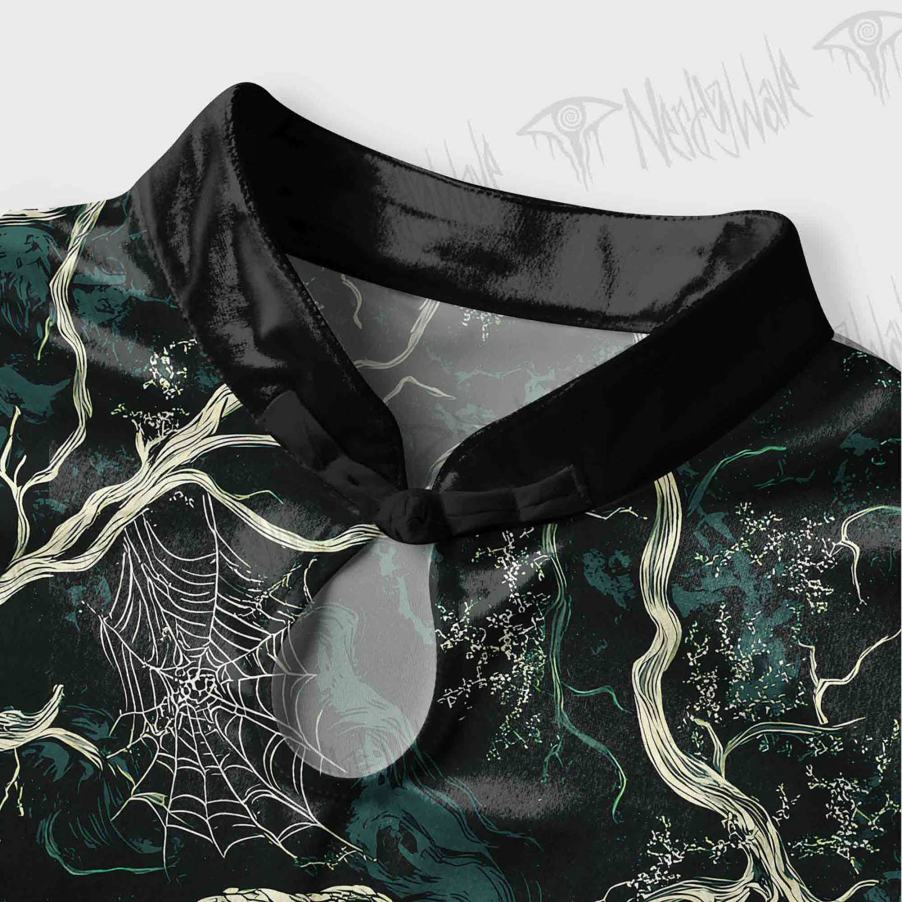 Mysterious Dark Forest Velvet Mini Dress