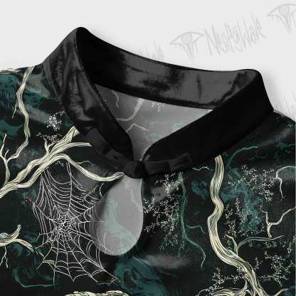 Mysterious Dark Forest Velvet Mini Dress