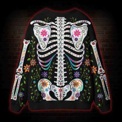 Vibrant Day of the Dead Cardigan Sweater