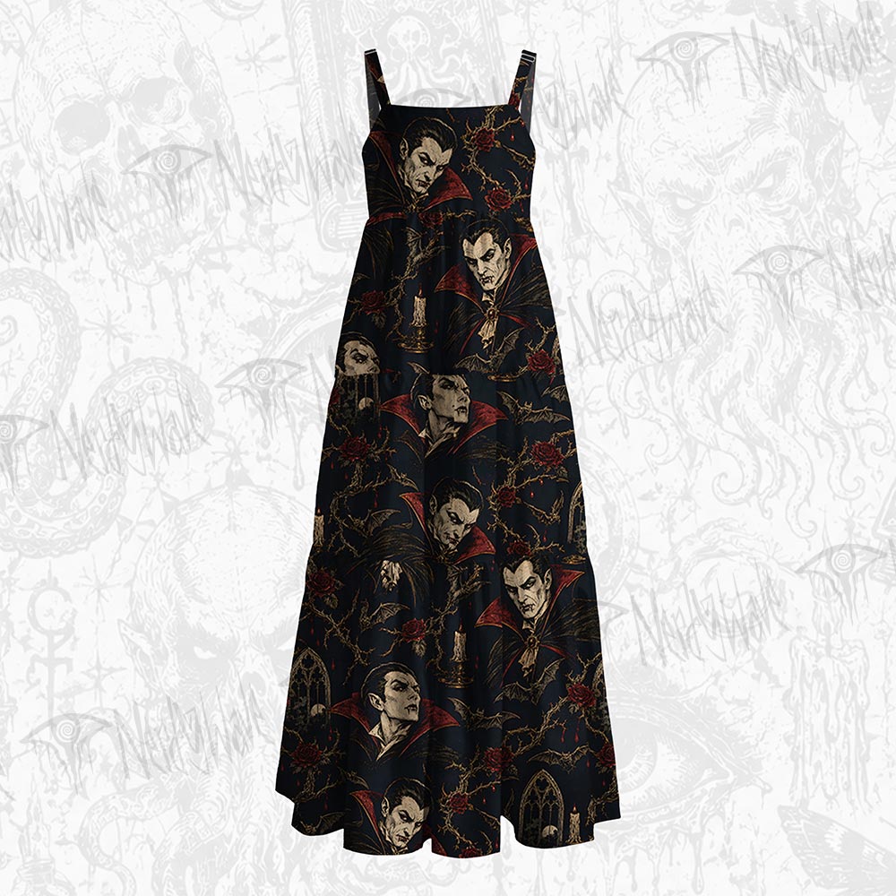 Vampire Lord Wide Straps Maxi Dress