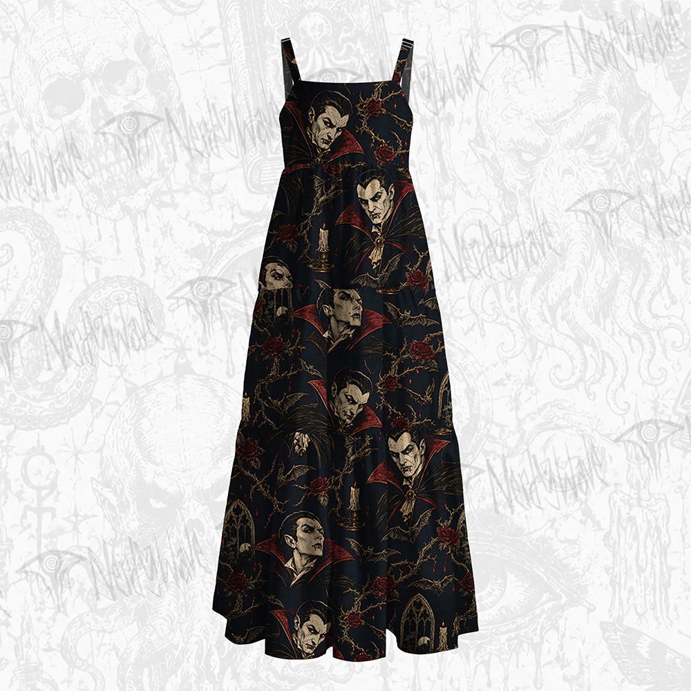 Vampire Lord Wide Straps Maxi Dress