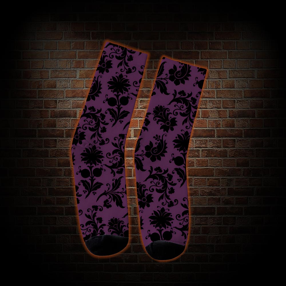 Black Floral Socks